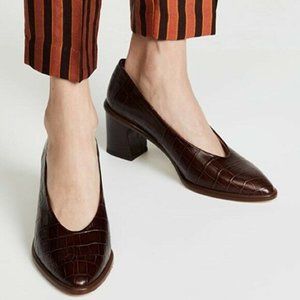 Miista London Bernadette Croc Embossed Brown